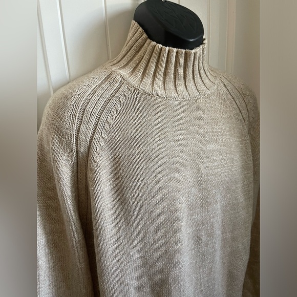 Gap Beige CottonLong Sleeve Chunky Turtleneck Sweater - Picture 3 of 10